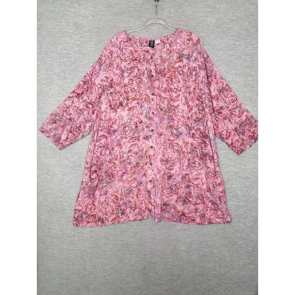 Plus Size m.i.b. Womens 2X  Floral Tunic Lagenlook Art To Wear